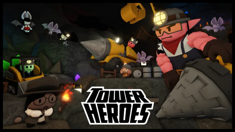 Héroes de Tower Heroes defendiendo una oleada en un mapa de caverna